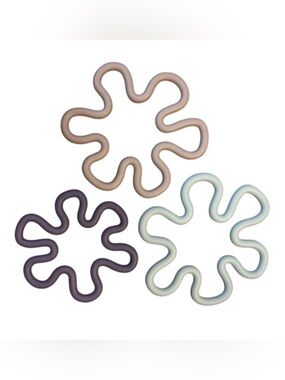 DARLING SOCIETY Silicone Trivets 3pc Modern Decor Heat Resistant Neutral Colors